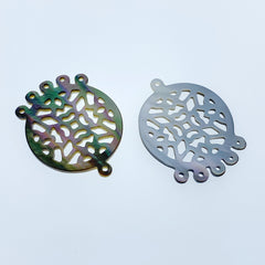 Filigree Round Pendants Black Mother of Pearl BM-0116