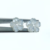 10pc Hibuscus Flower Beads White Mother Of Pearl Charms 10mm Hand Carved DIY Jewelry Flower Beads WM-0152