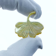 Ginko Leaf Beads Yellow Mother of Pearl YM-0007