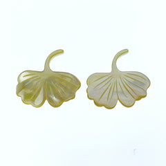Ginko Leaf Beads Yellow Mother of Pearl YM-0007