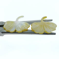 Ginko Leaf Beads Yellow Mother of Pearl YM-0007
