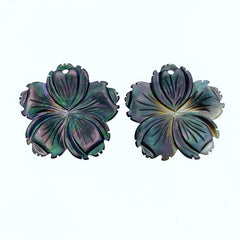 Hibiscus Flower Beads Black Mother Of Pearl BM-0014