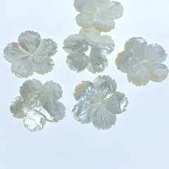 Hibiscus Flower Beads Mother Of Pearl WM-0168