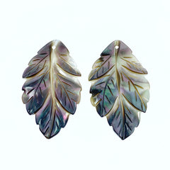Leaf Beads Black Mother of Pearl BM-0068