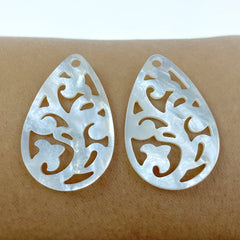 Leaf Beads White Mother of Pearl WM-0067