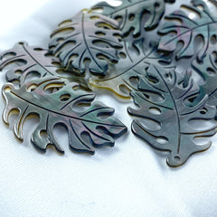 Monstera Leaf Beads Black Mother Of Pearl BM-0005