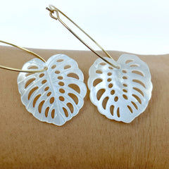 Monstera Leaf Beads White Mother Of Pearl WM-0022