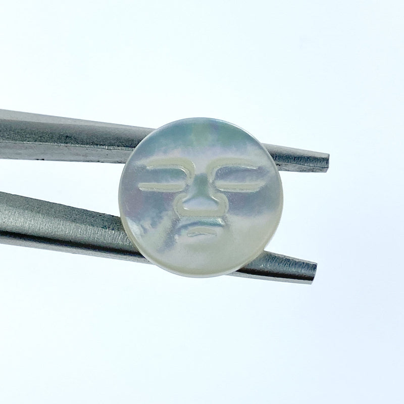 Moon Face Beads White Mother of Pearl