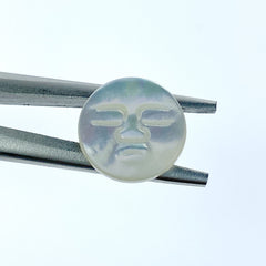 Moon Face Beads White Mother of Pearl