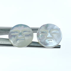 Moon Face Beads White Mother of Pearl