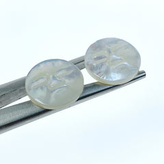 Moon Face Beads White Mother of Pearl