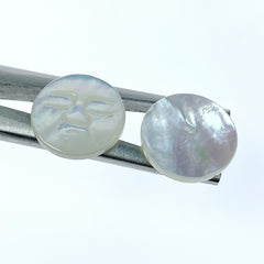 Moon Face Beads White Mother of Pearl