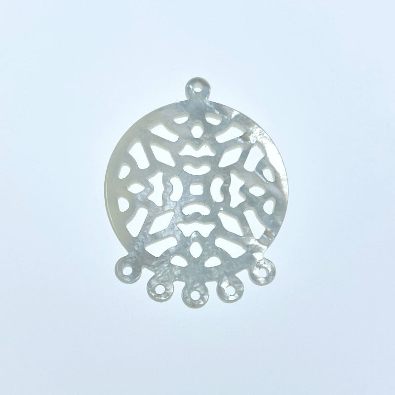 Round Filigree Beads Mother of Pearl WM-0075