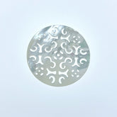 Round Filigree Beads White Mother Of Pearl WM-0111