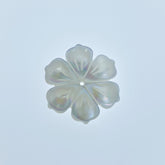 6pc Flower Beads White Mother Of Pearl Hand Carved WM-0189