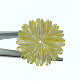 4pc 30mm Hand Carved Yellow Mother of Pearl Daisy Flower Beads YM-0010