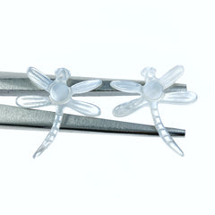 2pc Dragonfly Beads Charms Mother Of Pearl Pendants Jewelry Earrings Making 20mm Hand Carved Nature Organic Minimalist Design Bride WM-0119