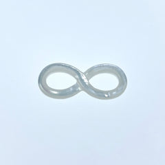 2pc 9mm x 22mm Organic Hand Carved White Mother of Pearl Infinity Knot Connectors WM-0166