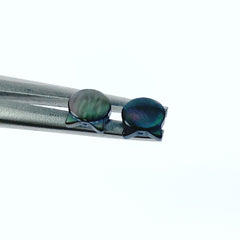 10pc Cat Head Beads Black Mother Of Pearl 8mm Hand Carved BM-0066