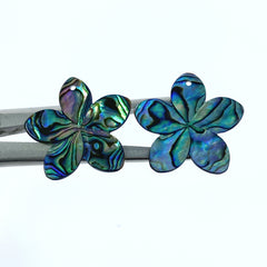 2pc Plumeria Flower Abalone Beads 25mm Natural Sea Shell Jewelry Earring Making Paua Shell Hand Carved Hawaii Pendant Natural Pearl AB-0023
