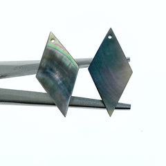 Rhombus Drop Beads Black Mother Of Pearl 20mm DIY Earring Charms BM-0090