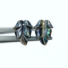 6pc Black Mother Of Pearl Leaf Beads Charms 17mm Hand Carved DIY Jewelry Earring Making Pendants Natural Pearl Paua Shell Beads BM-0007