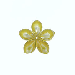 6pc 20mm Hand Carved Yellow Mother of Pearl 5-petal Flower Beads YM-0003
