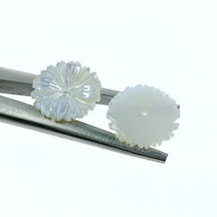 Buy Daisy Flower Beads White Mother Of Pearl At BestBeadSupply.com