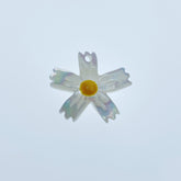 10pc Mother Of Pearl Flower Beads White 15mm Hand Carved Pendants For Earrings Jewelry Making Tropical Hawaii Nature Minimalist WM-0002