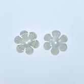 10pc Mother Of Pearl Flower Beads Charm Pendant White 12mm Hand Carved Petal Tropical Hawaii Minimalist Design DIY Jewelry Earrings WM-0009