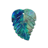 4pc 23mm x 18mm Natural Abalone Shell Hand Carved Leaf Pendants AB-0020