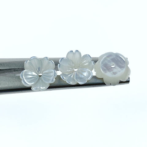 Flower Beads White Mother Of Pearl WM-0137