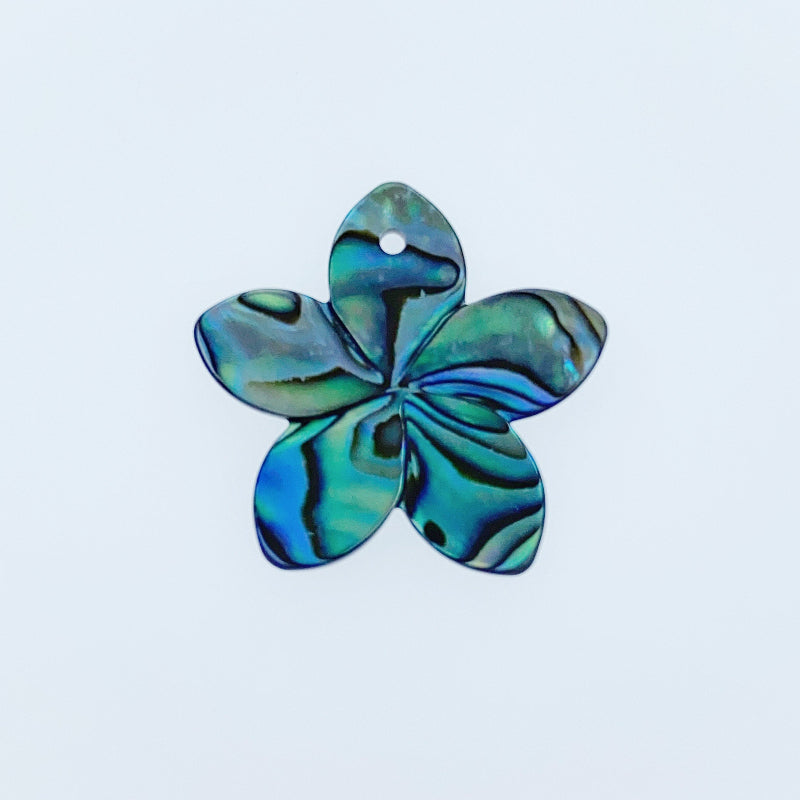 2pc Plumeria Flower Abalone Shell 20mm Hand Carved Pendants AB-0012