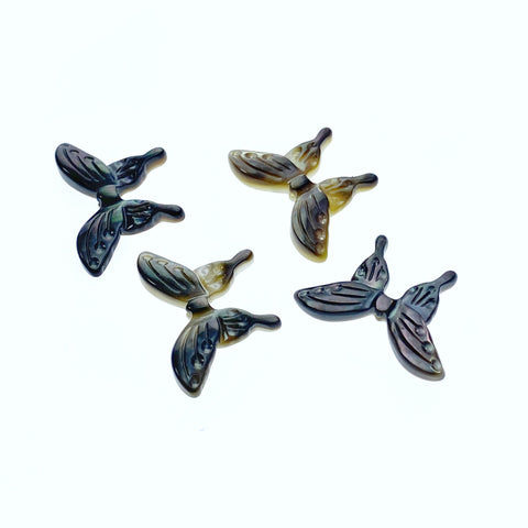 4pc 20mm Butterfly Black Mother Of Pearl Shell Bead Charms Pendants For DIY Jewelry Minimalist Design Earrings Natural & Organic BM-0089