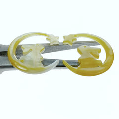 2pc Bunny Rabbit Wishing Star Moon Mother Of Pearl Beads Charms 25mm Natural Yellow Pearl Shell Jewelry Earring Making DIY Beads YM-0016
