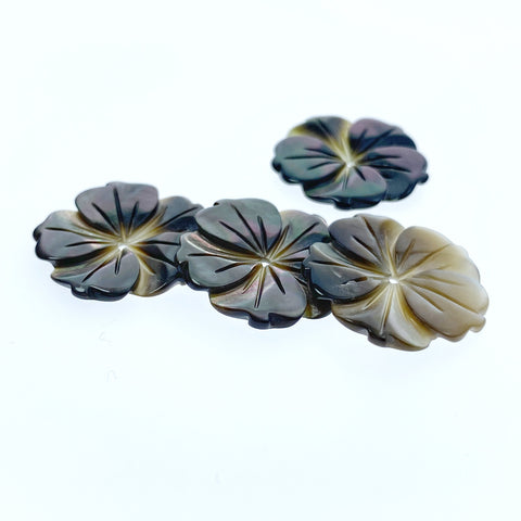 6pc Bauhinia Flower Beads Mother Of Pearl Charm Pendant 18mm Jewelry Making Earrings Tropical Hawaii Flower Design Flor Hand Carved BM-0076