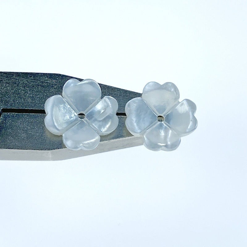 Flower Bowl Beads White Mother Of Pearl 10mm Charms For DIY Jewelry WM-0079