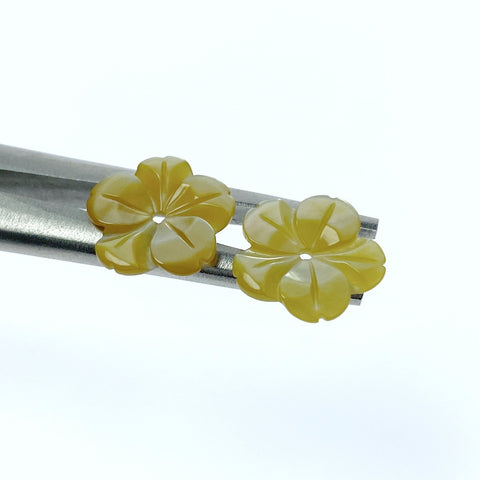 Buy Hibiscus Flower Beads Yellow Mother Of Pearl Beadsy.com