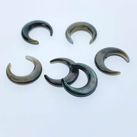 6pc Black Crescent Moon Beads Charms Mother Of Pearl Pendants For DIY Jewelry Earrings Making Necklace Natural Hand Carved 15mm BM-0016