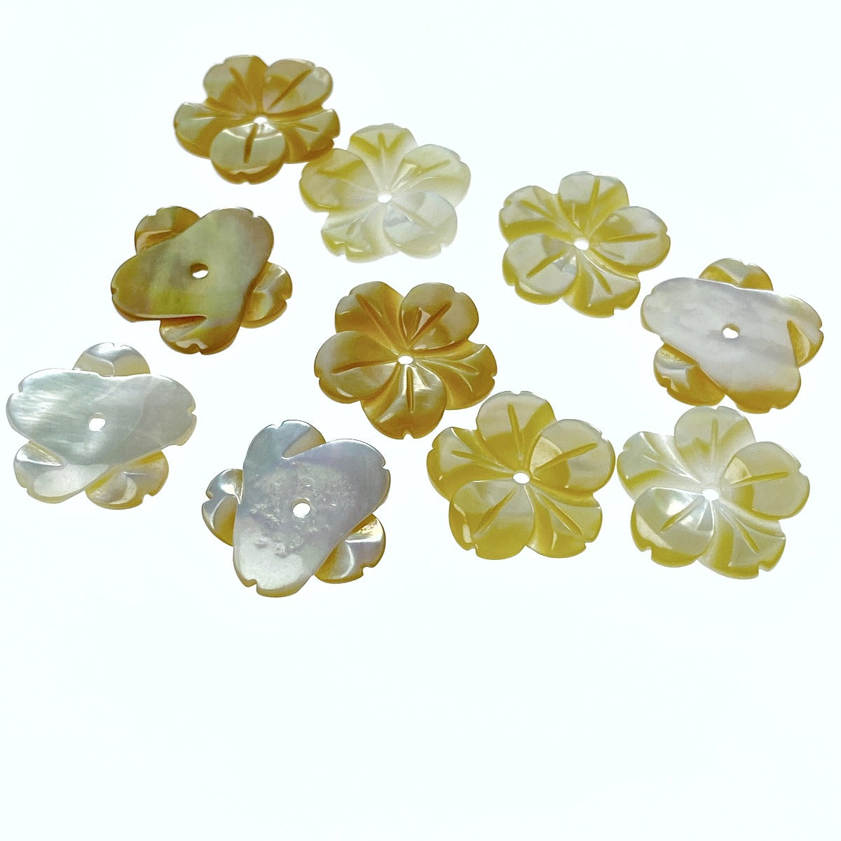 Buy Hibiscus Flower Beads Yellow Mother Of Pearl Beadsy.com