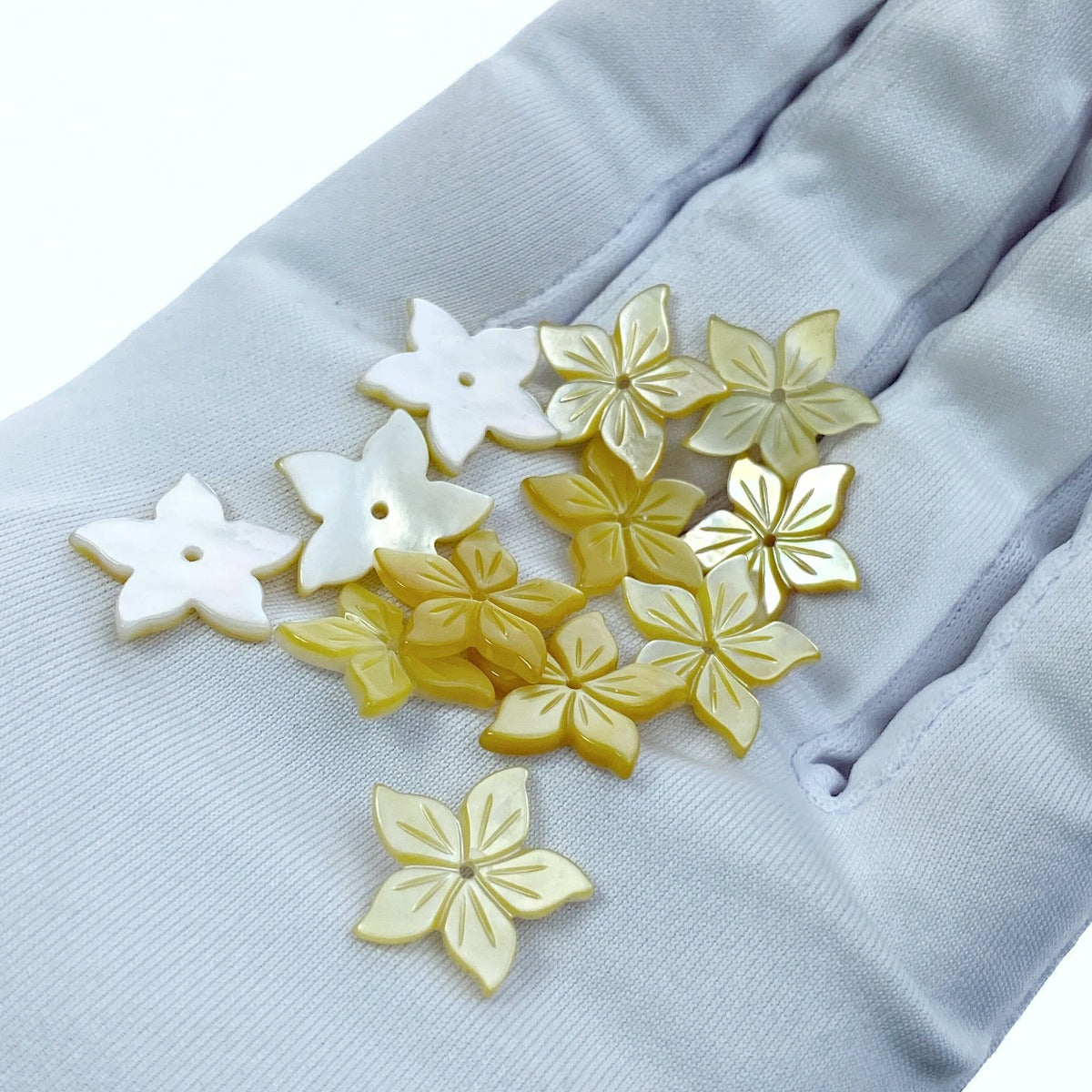 Buy Topical Flower Beads Yellow Mother Of Pearl At Beadsy.com