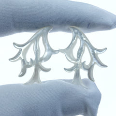 2pc 20mm x 30mm Black Mother of Pearl Deer Antler Shape Pendants WM-0115