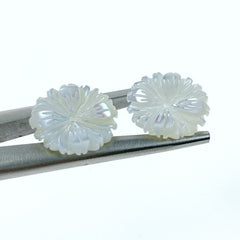Buy Daisy Flower Beads White Mother Of Pearl At BestBeadSupply.com