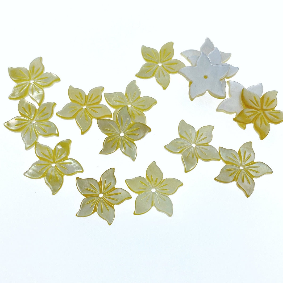 Buy Topical Flower Beads Yellow Mother Of Pearl At Beadsy.com