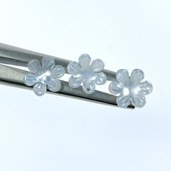 10pc Mother Of Pearl Daisy Flower Beads 10mm Hand Carved White Shell Charms Pendants For Bridal Jewelry DIY Making Earrings WM-0141