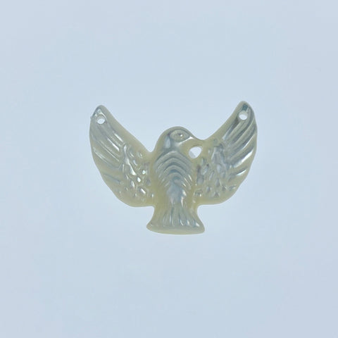 2pc 14mm x 18mm White Mother of Pearl Dove Connectors Pendants WM-0084