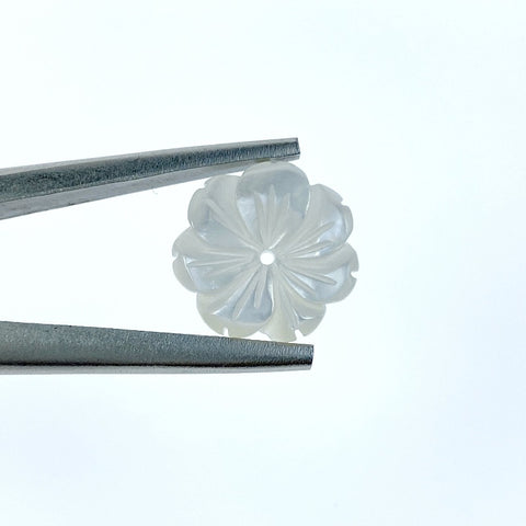 Buy Flower Beads White Mother Of Pearl Hand Carved BestBeadSupply.com