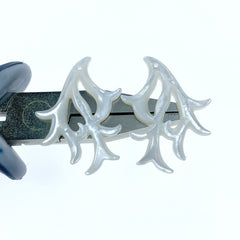 2pc 20mm x 30mm Black Mother of Pearl Deer Antler Shape Pendants WM-0115