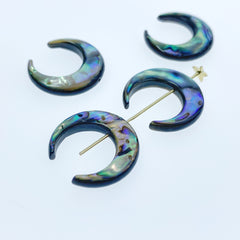 2pc 20mm Abalone Shell Crescent Moon Beads For DIY Earrings Jewelry Minimalistic Design AB-0005