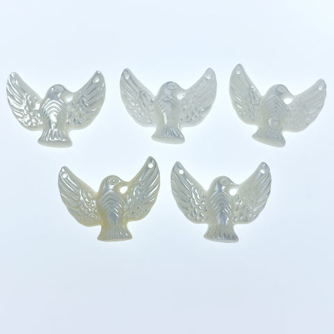 2pc 14mm x 18mm White Mother of Pearl Dove Connectors Pendants WM-0084